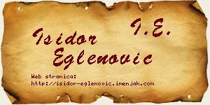 Isidor Eglenović vizit kartica